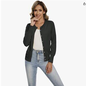 NWT Button Down Grey cardigan sweater, soft, lightweight, pretty, M